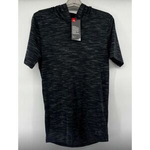 Under Armour Shirt Men's Sz S Charcoal Short Sleeve Fitted Hooded Activewear $40